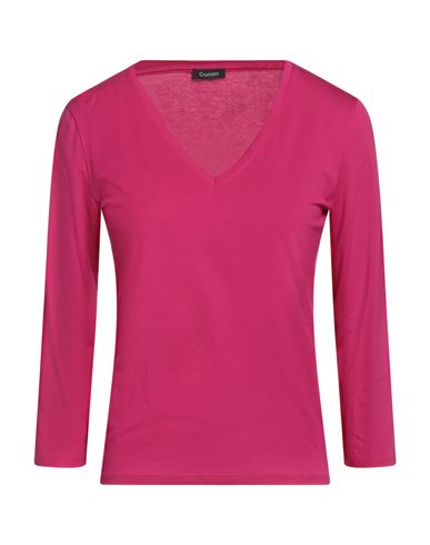 Cruciani Woman T-shirt Fuchsia Size 6 Cotton, Elastane In Pink