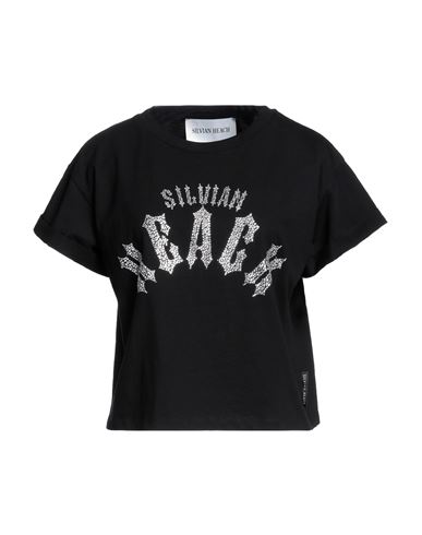 Silvian Heach Woman T-shirt Black Size Xxs Cotton