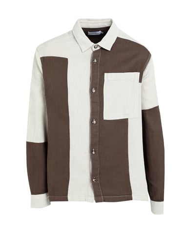 Topman Man Shirt Brown Size S Cotton