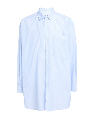 Topman Man Shirt Sky Blue Size L Polyester, Cotton
