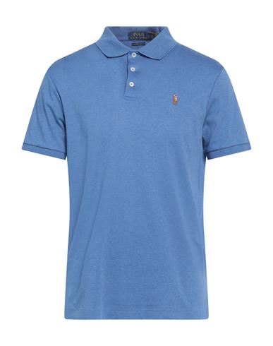 Polo Ralph Lauren Man Polo Shirt Slate Blue Size L Cotton