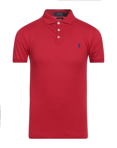 Polo Ralph Lauren Man Polo Shirt Red Size S Cotton, Elastane