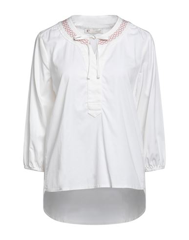 Cafènoir Woman Top Cream Size L Polyester, Viscose, Elastane In White