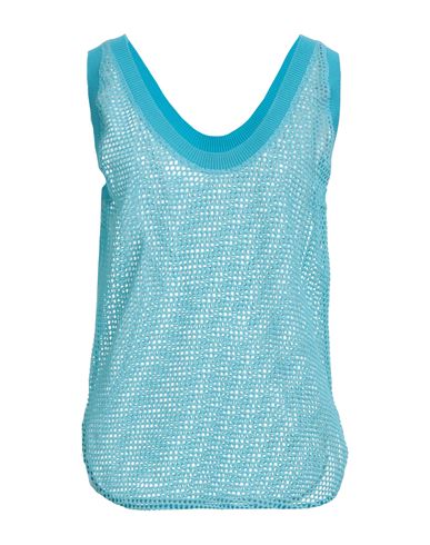 Forte Forte Forte_forte Woman Tank Top Turquoise Size 2 Cotton, Elastane In Blue