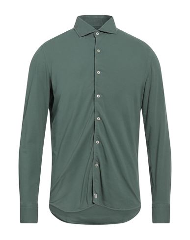 Sonrisa Man Shirt Military Green Size L Cotton, Elastane