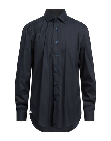 BARBA NAPOLI BARBA NAPOLI MAN SHIRT MIDNIGHT BLUE SIZE 17 ¾ COTTON, POLYAMIDE, ELASTANE