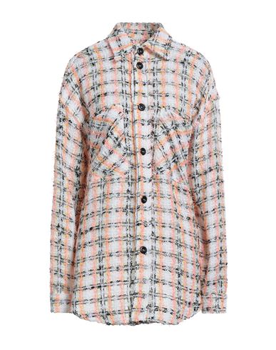 Faith Connexion Woman Shirt Mandarin Size L Acrylic, Cotton, Polyester, Polyamide, Linen In Pink