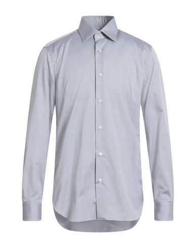 Barba Napoli Man Shirt Light Grey Size 17 Cotton