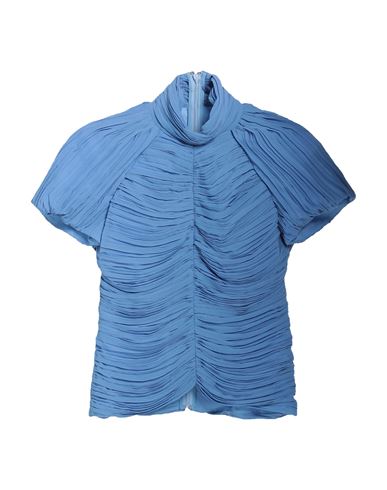 Rochas Woman Blouse Slate Blue Size 8 Polyester