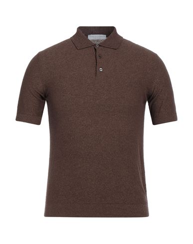 Filippo De Laurentiis Man Polo Shirt Brown Size 36 Cotton, Polyamide