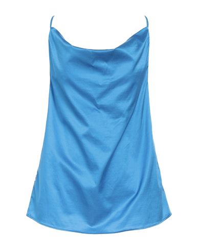 Jijil Woman Top Bright Blue Size 10 Cotton, Silk, Elastane