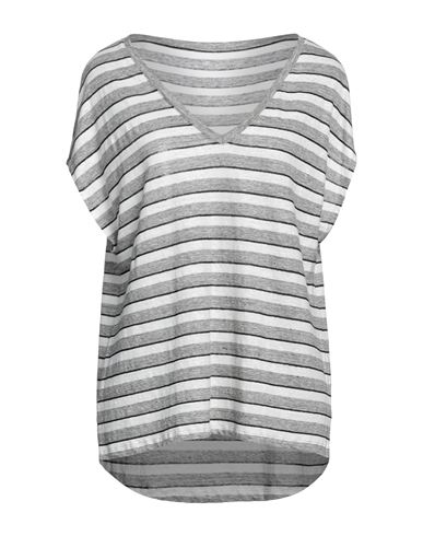 Majestic Filatures Woman T-shirt Grey Size 1 Linen, Elastane, Cotton