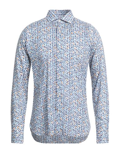 Alea Man Shirt Azure Size 15 ¾ Cotton In Blue