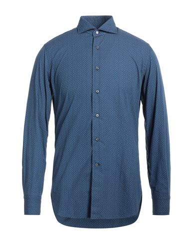 Mantovani Man Shirt Blue Size 15 ½ Cotton