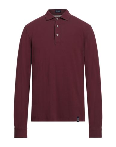 Drumohr Man Polo Shirt Burgundy Size Xl Cotton In Red