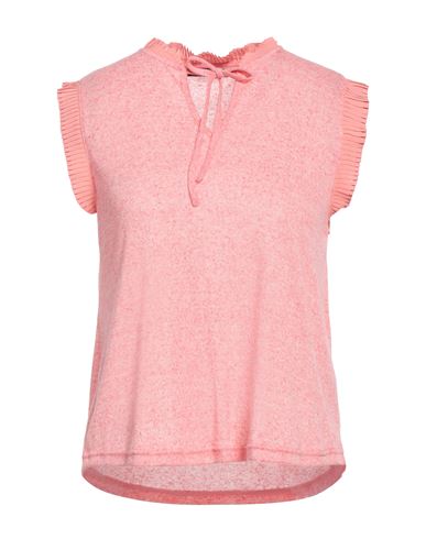 Vero Moda Woman Top Salmon Pink Size L Polyester, Linen