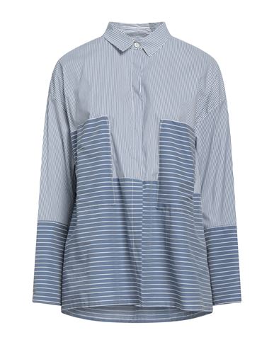 Nenè Woman Shirt Slate Blue Size 14 Cotton, Polyamide, Elastane