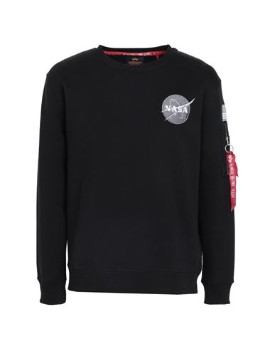 Alpha Industries Man Sweatshirt Black Size Xxl Cotton, Polyester