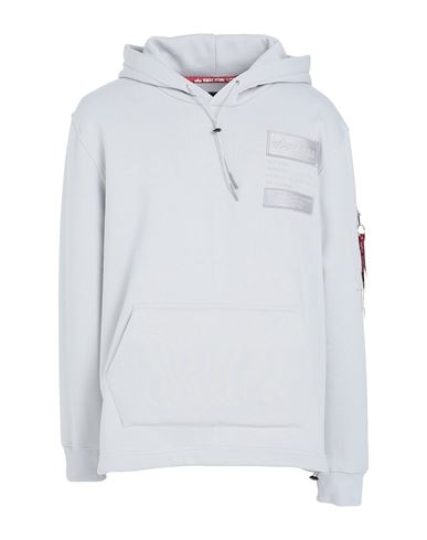 Alpha Industries Man Sweatshirt Light Grey Size M Cotton, Polyester