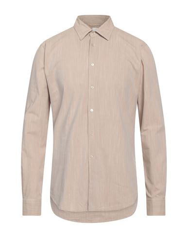 7d Man Shirt Light Brown Size 2 Cotton In Beige