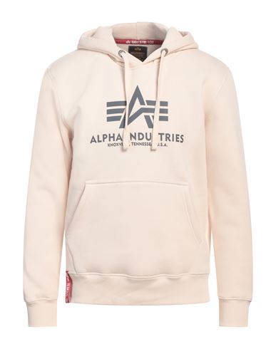 Alpha Industries Man Sweatshirt Off White Size L Cotton, Polyester In Neutral