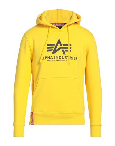 Alpha Industries Man Sweatshirt Yellow Size S Cotton, Polyester