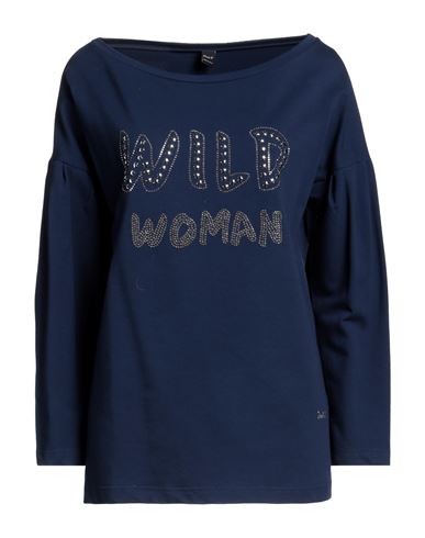 Paola T. Woman Sweatshirt Blue Size S/m Cotton, Elastane