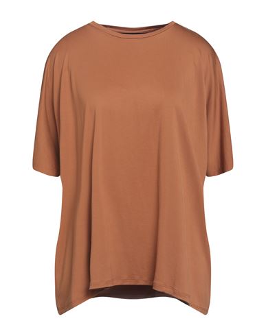 Emma & Gaia Woman T-shirt Brown Size 4 Modal, Polyester