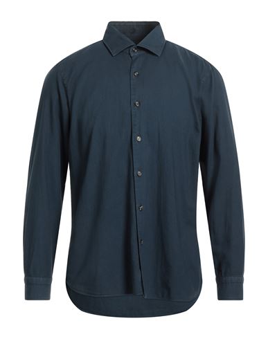 Barba Napoli Man Shirt Navy Blue Size S Cotton