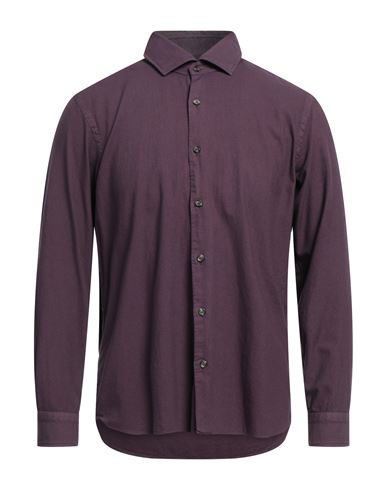Barba Napoli Man Shirt Mauve Size S Cotton In Purple