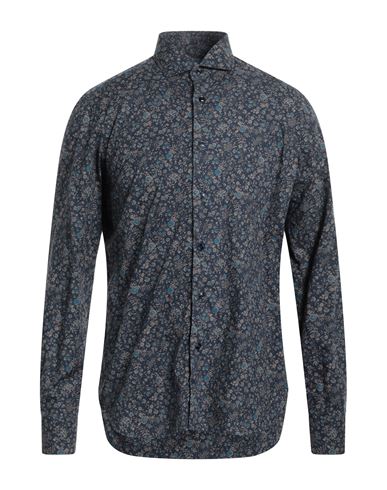 Barba Napoli Man Shirt Navy Blue Size 15 Cotton In Navy Blue