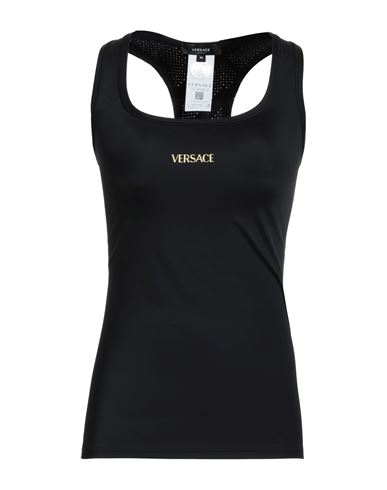 Versace Woman Tank Top Black Size M Polyamide, Elastane