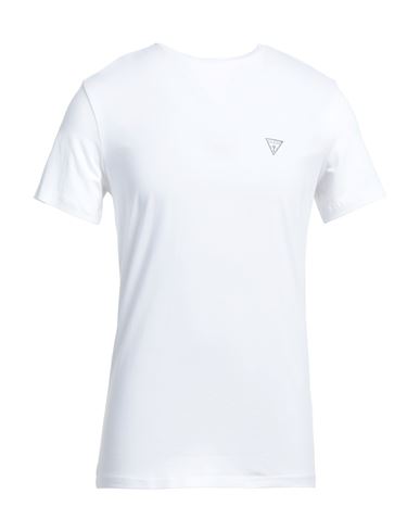 Shop Guess Man T-shirt White Size Xxl Cotton, Elastane