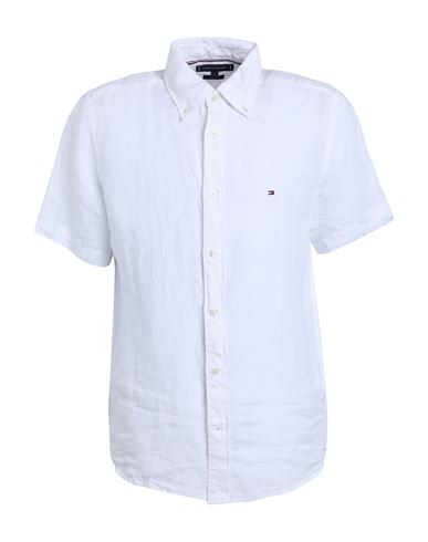 Tommy Hilfiger Man Shirt White Size Xl Linen