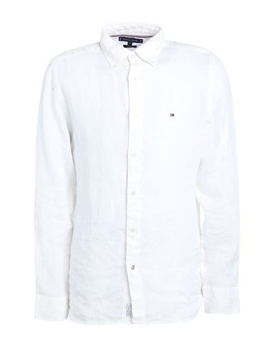Shop Tommy Hilfiger Man Shirt White Size L Linen
