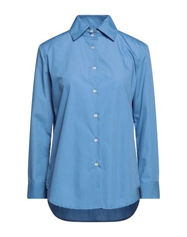 Brian Dales Woman Shirt Light Blue Size 10 Cotton
