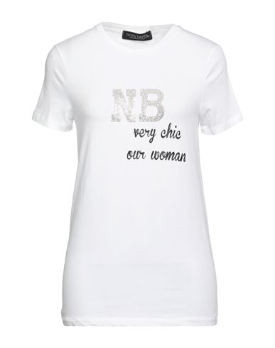Nora Barth Woman T-shirt White Size M Cotton, Elastane