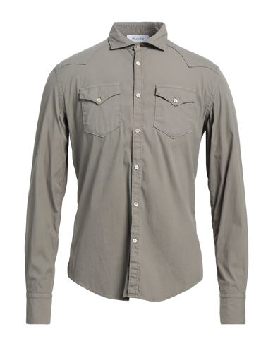 Aglini Man Shirt Dove Grey Size 15 ¾ Cotton, Polyamide, Elastane