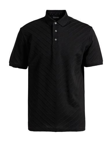 Emporio Armani Man Polo Shirt Black Size Xxl Cotton