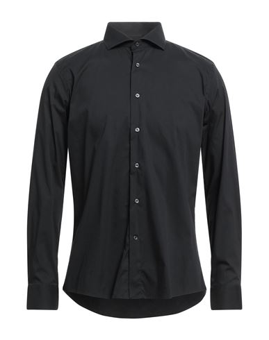 Alea Man Shirt Black Size 16 ½ Cotton, Polyamide, Elastane