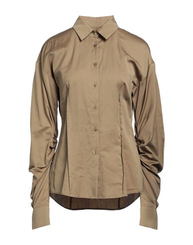 Federica Tosi Woman Shirt Military Green Size 4 Cotton, Silk