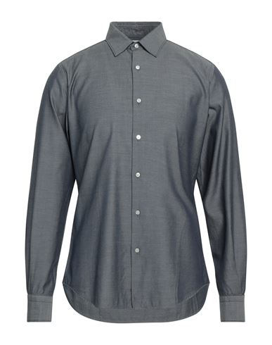 Boglioli Man Shirt Slate Blue Size 16 ½ Cotton