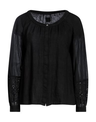 120% Woman Shirt Black Size 14 Linen