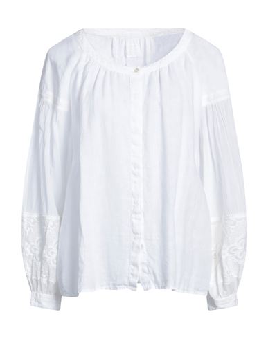120% Woman Shirt White Size 14 Linen