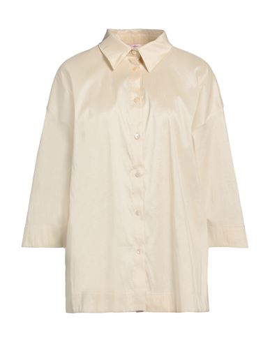 Shop Rossopuro Woman Shirt Beige Size S Polyester, Nylon, Elastane