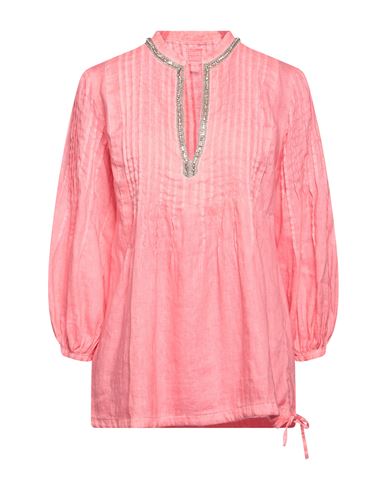 120% 120% LINO WOMAN TOP CORAL SIZE 2 LINEN