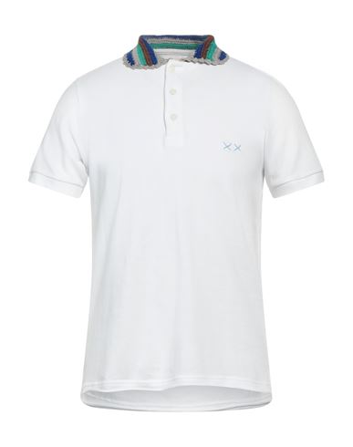 Project E Man Polo Shirt White Size Xs Cotton