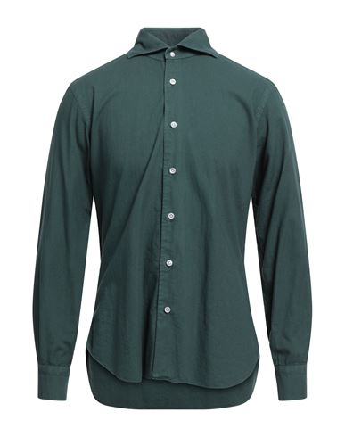Shop Dandylife By Barba Man Shirt Dark Green Size 17 Cotton