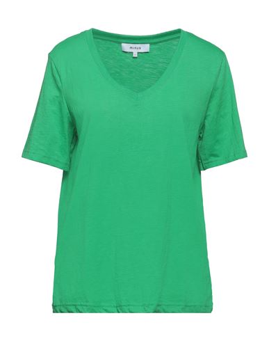 Minus Woman T-shirt Green Size L Cotton, Polyester