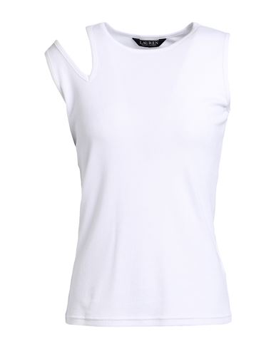 Lauren Ralph Lauren Woman Tank Top White Size Xl Cotton, Modal, Elastane
